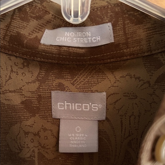 Chico's Brown Button Down Shirt - Picture 3 of 5